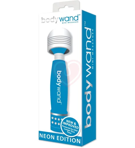 Мини-массажер с кристаллами BodyWand Neon Edition голубой фото 2