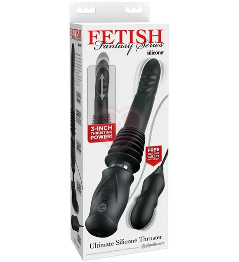 Вибратор с поступательными движениями Ultimate Silicone Thruster чёрный фото 2