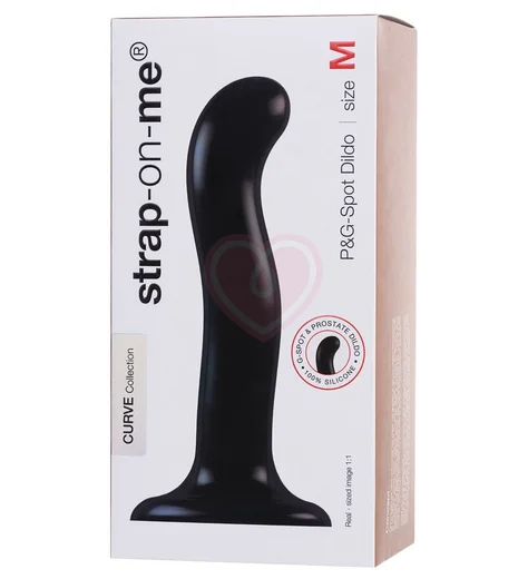 Фаллоимитатор с изгибом и присоской Strap-on-me L чёрный 19 см фото 6