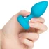 Маленькая вибропробка b-Vibe Vibrating Jewel Plug с кристаллом и пультом бирюзовая фото 5