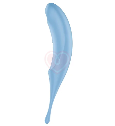 Двухсторонний вакуумный вибростимулятор Satisfyer Twirling Pro голубой фото 3