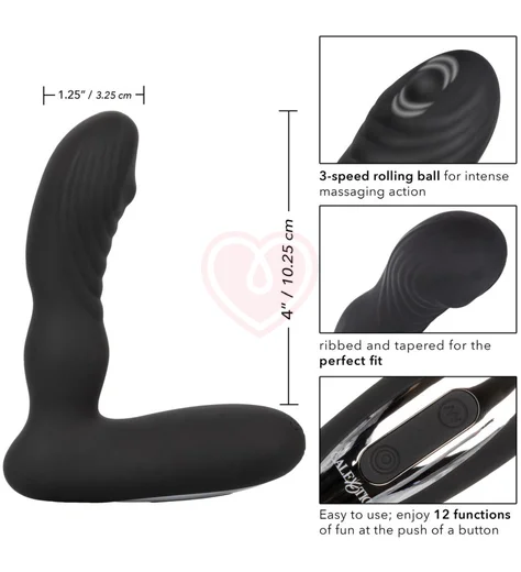 Стимулятор простаты с вращающимся кончиком Roller Ball Probe черный фото 5