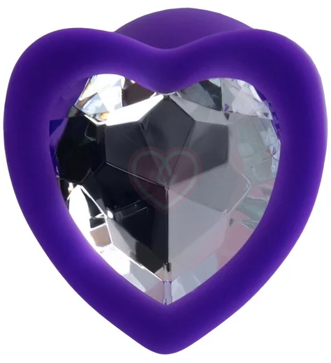 Анальная фиолетовая пробка ToDo by Toyfa Diamond Heart S с кристаллом сердечком фото 2