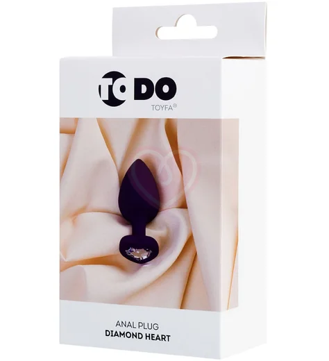 Анальная фиолетовая пробка ToDo by Toyfa Diamond Heart S с кристаллом сердечком фото 5