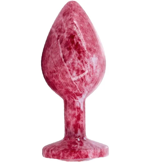Эмалированная анальная пробка Kanikule Anal Plug S с красным кристаллом фото 4