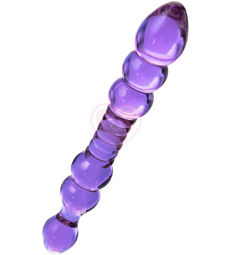Двусторонний стеклянный фаллоимитатор из шариков Sexus Glass Double Balls фото 2