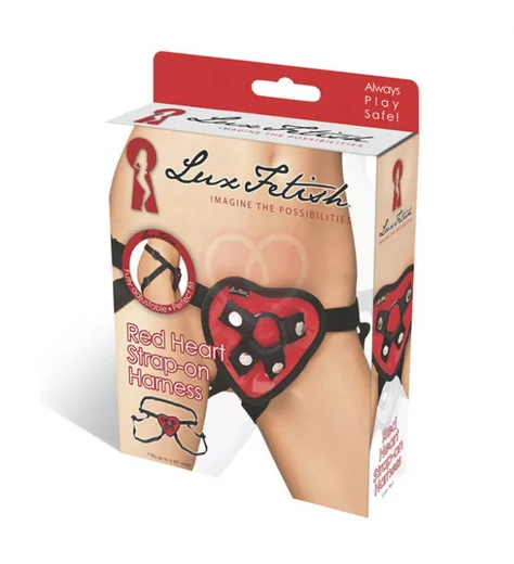 Пояс-сердечко для страпона Red Heart Strap-On Harness красный фото 3