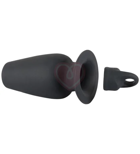 Анальная пробка с крышкой Lust Tunnel Plug With Stopper чёрная фото 3