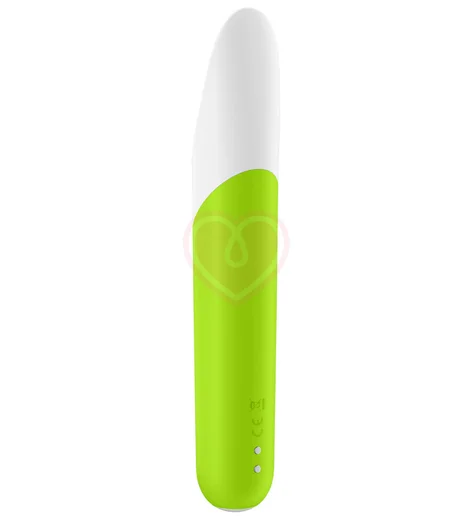 Вибропуля Satisfyer Ultra Power Bullet 7 с вогнутым кончиком ярко-зелёная фото 3