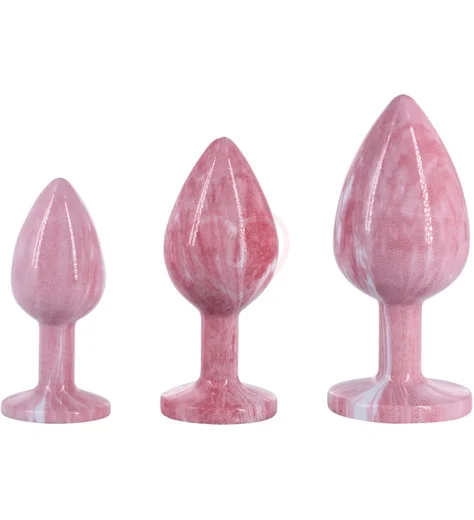 Эмалированная анальная пробка Kanikule Anal Plug S со светло-розовым кристаллом фото 3