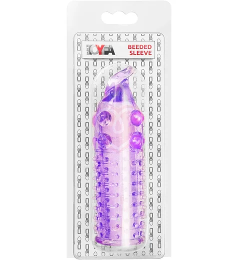 Насадка на член с шариками и шишечками Toyfa Basic фиолетовая фото 3