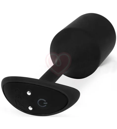Утяжелённая анальная вибропробка b-Vibe Vibrating Snug Plug 4 большая чёрная фото 2