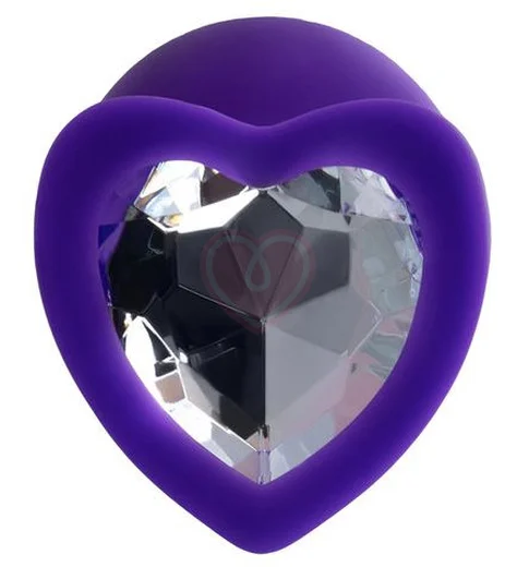 Анальная фиолетовая пробка ToDo by Toyfa Diamond Heart M с кристаллом сердечком фото 2