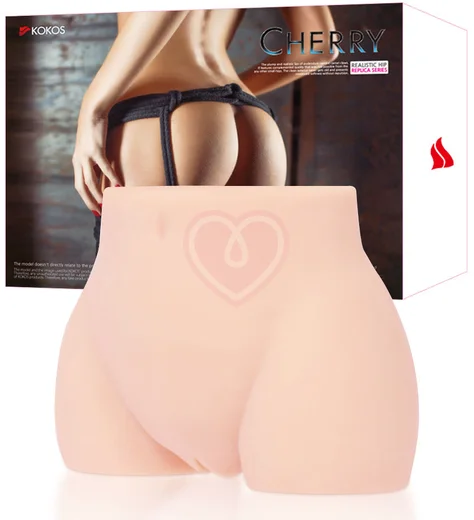 Мастурбатор мини-полуторс вагина и анус Kokos Real Hips Cherry фото 8