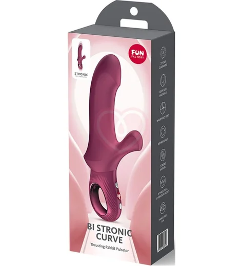Вибратор-кролик с пульсацией Fun Factory Bi Stronic Curve бордовый фото 2
