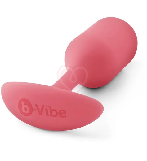 Утяжелённая анальная пробка для ношения b-Vibe Snug Plug 2 малая коралловая фото 4