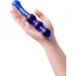 Двусторонний стеклянный фаллоимитатор с 4 шариками Sexus Glass Blue Ocean фото 2