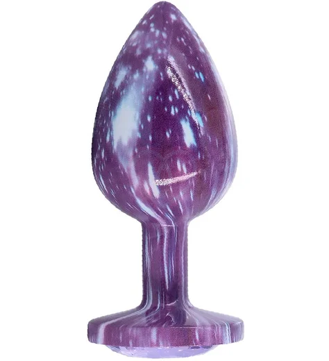Эмалированная анальная пробка Kanikule Anal Plug S с фиолетовым кристаллом фото 4