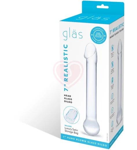 Стеклянный фаллоимитатор с реалистичной головкой Glas Realistic Head прозрачный фото 7
