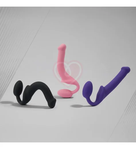 Безремневой гибкий страпон Strap-on-me Bendable XL розовый фото 3