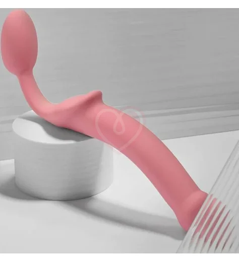 Безремневой гибкий страпон Strap-on-me Bendable XL розовый фото 4
