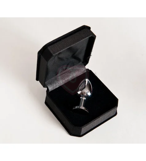 Подарочная малая анальная пробка Jewelry Butt Plug Silver Black серебряная с чёрным агатом фото 2