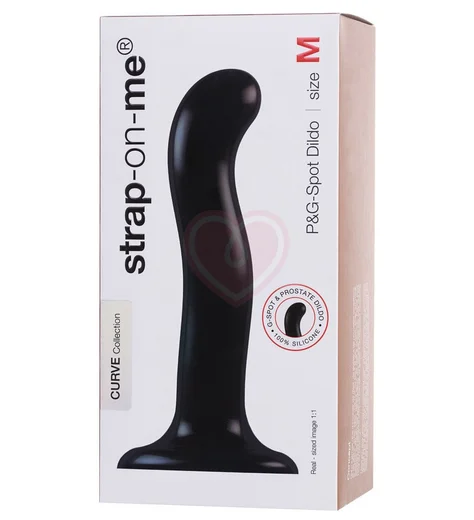 Фаллоимитатор с изгибом и присоской Strap-on-me XL чёрный 20 см фото 2