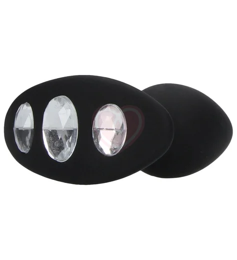 Анальная пробка для ношения с кристаллами Regular Diamond Butt Plug With Handle фото 2