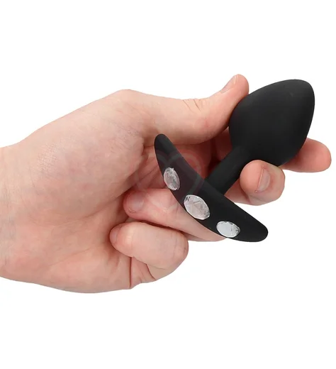 Анальная пробка для ношения с кристаллами Regular Diamond Butt Plug With Handle фото 4