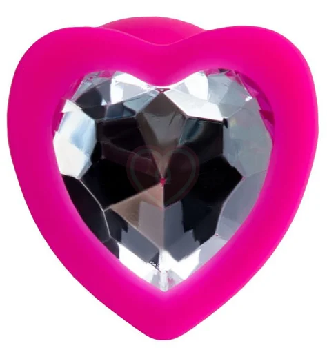 Анальная розовая пробка ToDo by Toyfa Diamond Heart S с кристаллом сердечком фото 2