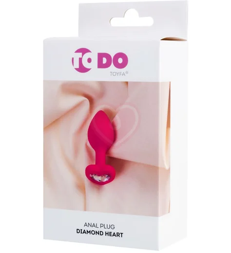 Анальная розовая пробка ToDo by Toyfa Diamond Heart S с кристаллом сердечком фото 7