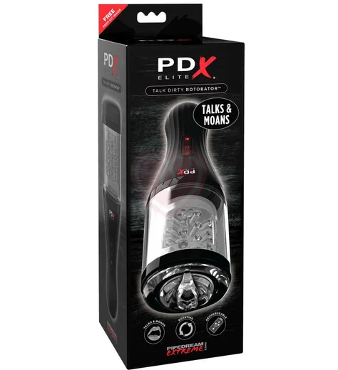 Вибромастурбатор ротатор с голосовым сопровождением Pipedream Pdx Elite Talk Dirty Rotobator чёрный фото 4