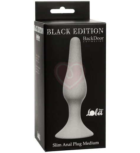 Анальная пробка Lola Games Slim Anal Plug Medium серая фото 2