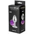 Анальная пробка с фиолетовым кристаллом Diamond Purple Sparkle Small серебро фото 4