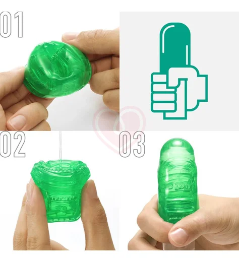 Мини мастурбатор Tenga Uni Emerald зелёный фото 12