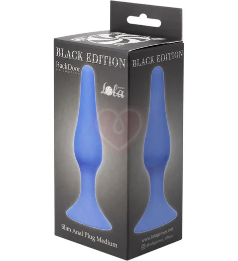 Анальная пробка Lola Games Slim Anal Plug Medium голубая фото 2