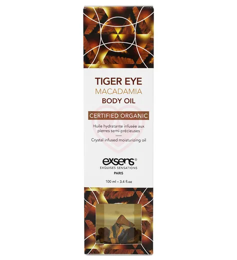 Массажное масло Exsens Tiger Eye Macadamia с тигровым глазом и макадамией 100 мл фото 2