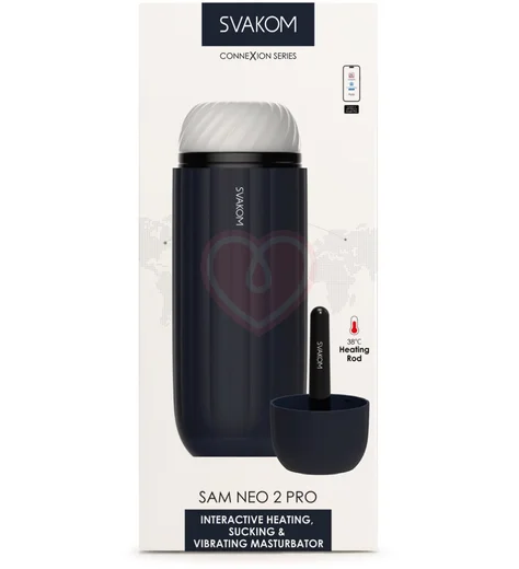 Автоматический интерактивный пульсирующий мастурбатор с нагревом Svakom Sam Neo 2 с приложением фото 7