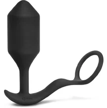 Анальная вибропробка с эрекционным кольцом Vibrating Snug Tug Xl чёрная