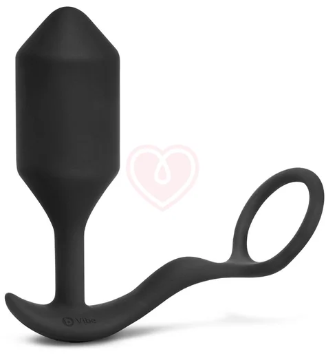 Анальная вибропробка с эрекционным кольцом Vibrating Snug Tug Xl чёрная фото 1