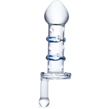 Стеклянный фаллоимитатор с поворотной рукояткой Glas Candy Land Juicer