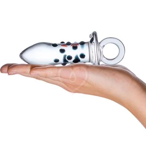 Стеклянная анальная пробка с ограничительным кольцом Glas Pacifier фото 4