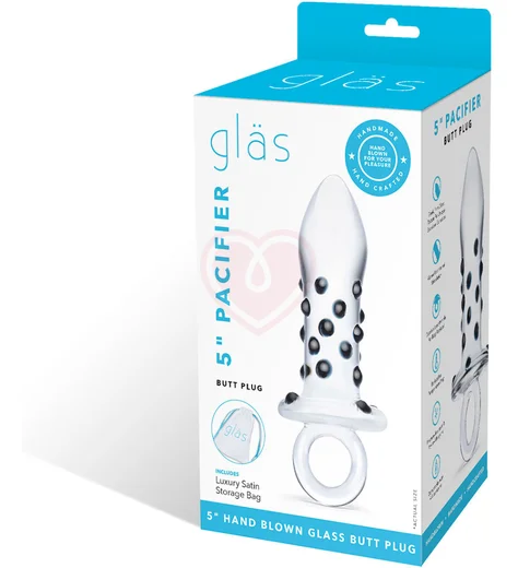 Стеклянная анальная пробка с ограничительным кольцом Glas Pacifier фото 6