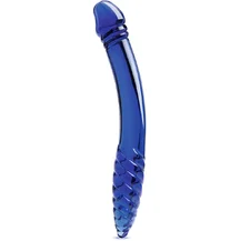 Двусторонний стеклянный фаллоимитатор Glas Double-sided Dildo синий