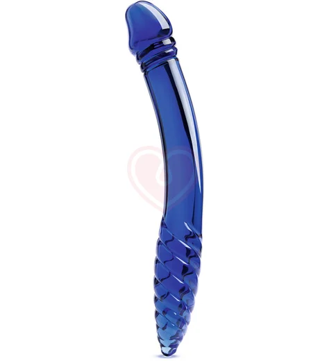 Двусторонний стеклянный фаллоимитатор Glas Double-sided Dildo синий фото 1