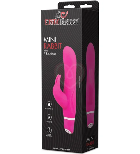 Вибратор-кролик с загнутым кончиком Erotic Fantasy Mini Rabbit розовый фото 2