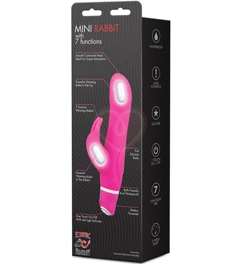 Вибратор-кролик с загнутым кончиком Erotic Fantasy Mini Rabbit розовый фото 3