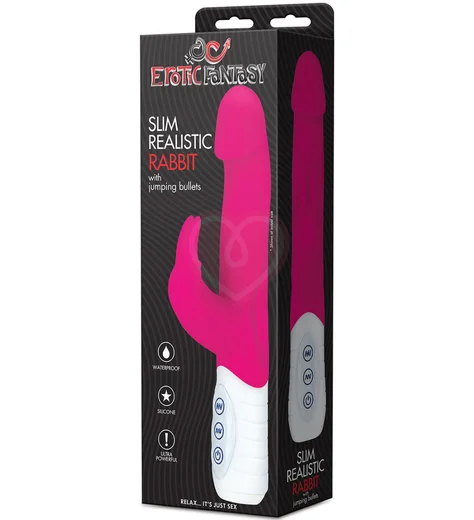 Мини вибратор-кролик Erotic Fantasy Slim Realistic Rabbit розовый фото 2