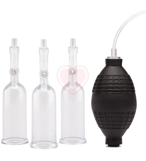 Вакуумная помпа для клитора и сосков Lux Fetish Nipple Suckers With Clitoral Pump прозрачная фото 1