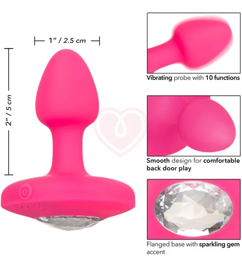 Анальная вибропробка с кристаллом Cheeky Gems Vibrating Probe Small розовая фото 5